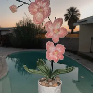 Pink and White Orchids Pipe Cleaner Art Home Decor Perfect Gift for Home Decor Enthusiasts