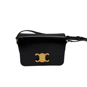 Pre-owned Celine Calfskin Shoulder Bags Classique Triomphe Leather Shoulder Bag CETEEN