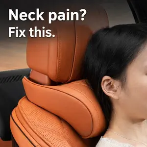 Ergonomic Car Headrest Pillow & Lumbar Support Set, Memory Foam Neck Support Cushion for Driving, Adjustable Strap Car Seat Back Pillow, Comfortable Headrest for Long Drives