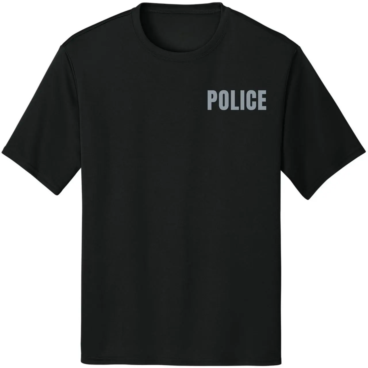 Men's Police Uniform Performance Tee - 100% Polyester, Moisture-Wicking, Quick-Dry, Breathable, Lightweight, Casual Gym Work Shirt, Short-Sleeve, Round Neck, Sweat-Resistant, Graphic-Ready, for Officers, Outdoors Crowd Control