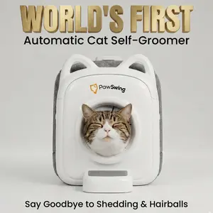 PawSwing Pro Cat Self Groomer for Hairball Control and Shedding Relief 360° Skin Friendly Brush Pet Hair Remover Tool Gentle Self Cleaning Automatic Fur Collection Smart Grooming House for All Cats