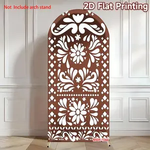 Custom 2-Sided Brown Mexican Fiesta Birthday Party Bride Shower Wedding Covers Chiara Arch Background Decor Backdrop Photo Photo Backdrops Party Decoration Supplies