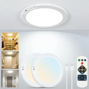 Rechargeable Ceiling Light No Wiring Motion Sensor with Remote Battery LED for Bedroom Hallway Kitchen
