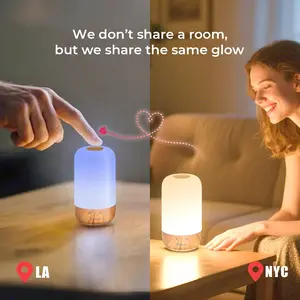 Tikkitouch Long-Distance Touch Couple Night Lamps (Set of 2) with WiFi & Bluetooth Setup, Mother’s Day Gift for Mom