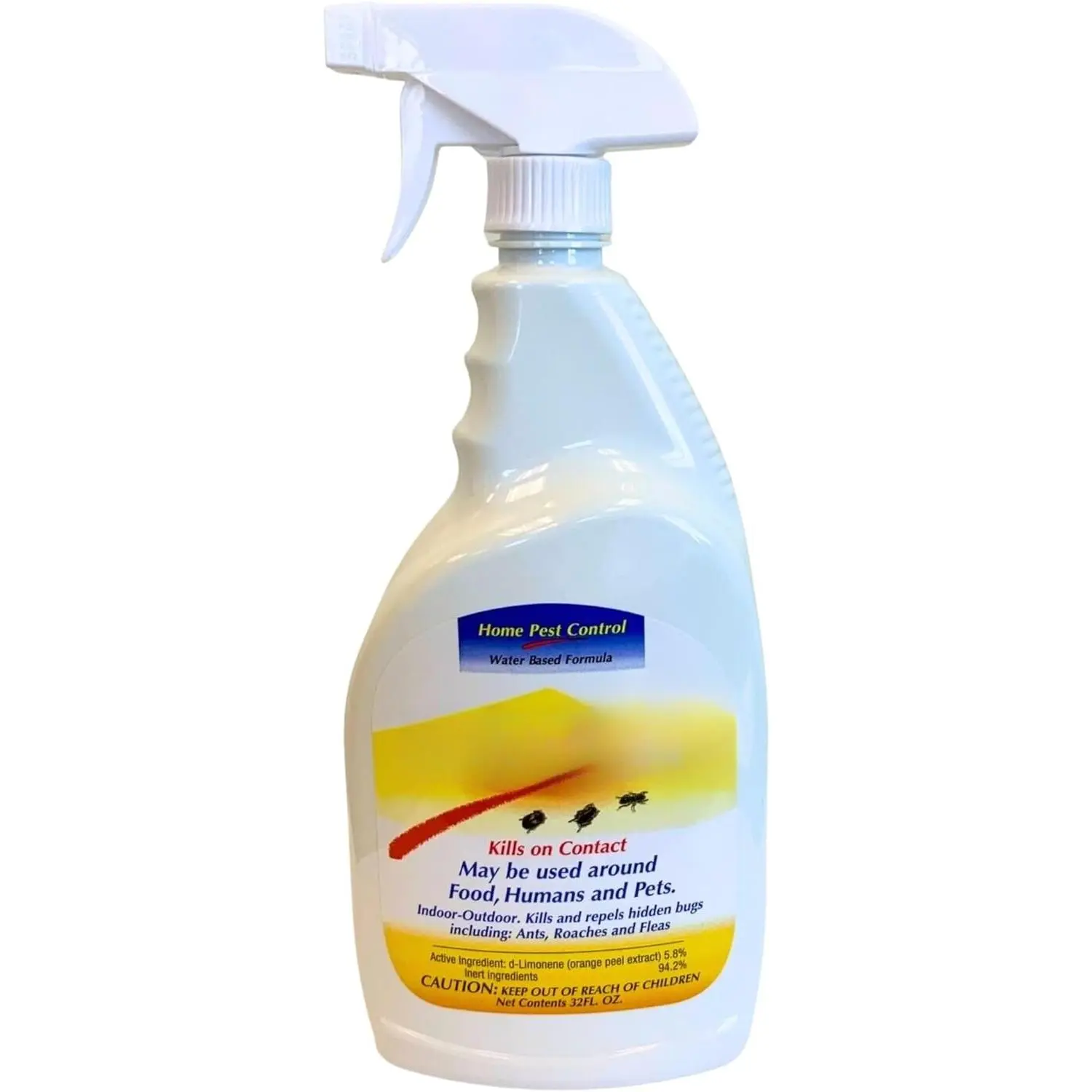 Home Pest Control Spray with D-Limonene | All-Natural Food Grade Orange Peel Oil for Bugs, Ants, Roaches, Fleas, Palmettos and Silverfish - 32oz