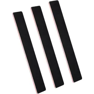 3 Pack Nail Files - Reusable Black Rectangle Shape Double Sided Manicure Tools with 100/180 Grit for Home Salon, Nail Styling