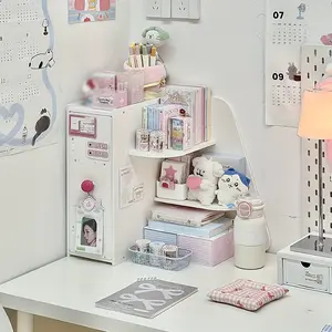 Desktop corner rack, with large drawer storage storage desktop storage rack, suitable for office desktop, home study, bedroom, Office Girly Desk Accessories