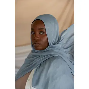 VELA Sadaqah Blue Solid Modal Hijab