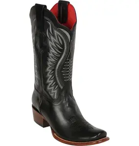 Los Altos Women's Genuine Leather Western Cowboy Boots Dubai Square Toe Medium Width