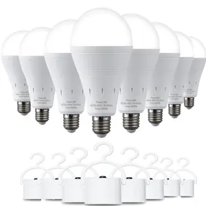 Rechargeable Emergency Light Bulbs  Battery Powered LED Light Bulb 6000K Daylight E26 120 Volt 9W 60W Equivalent with 1200mAh for Home Power Outage Camping Hurricane