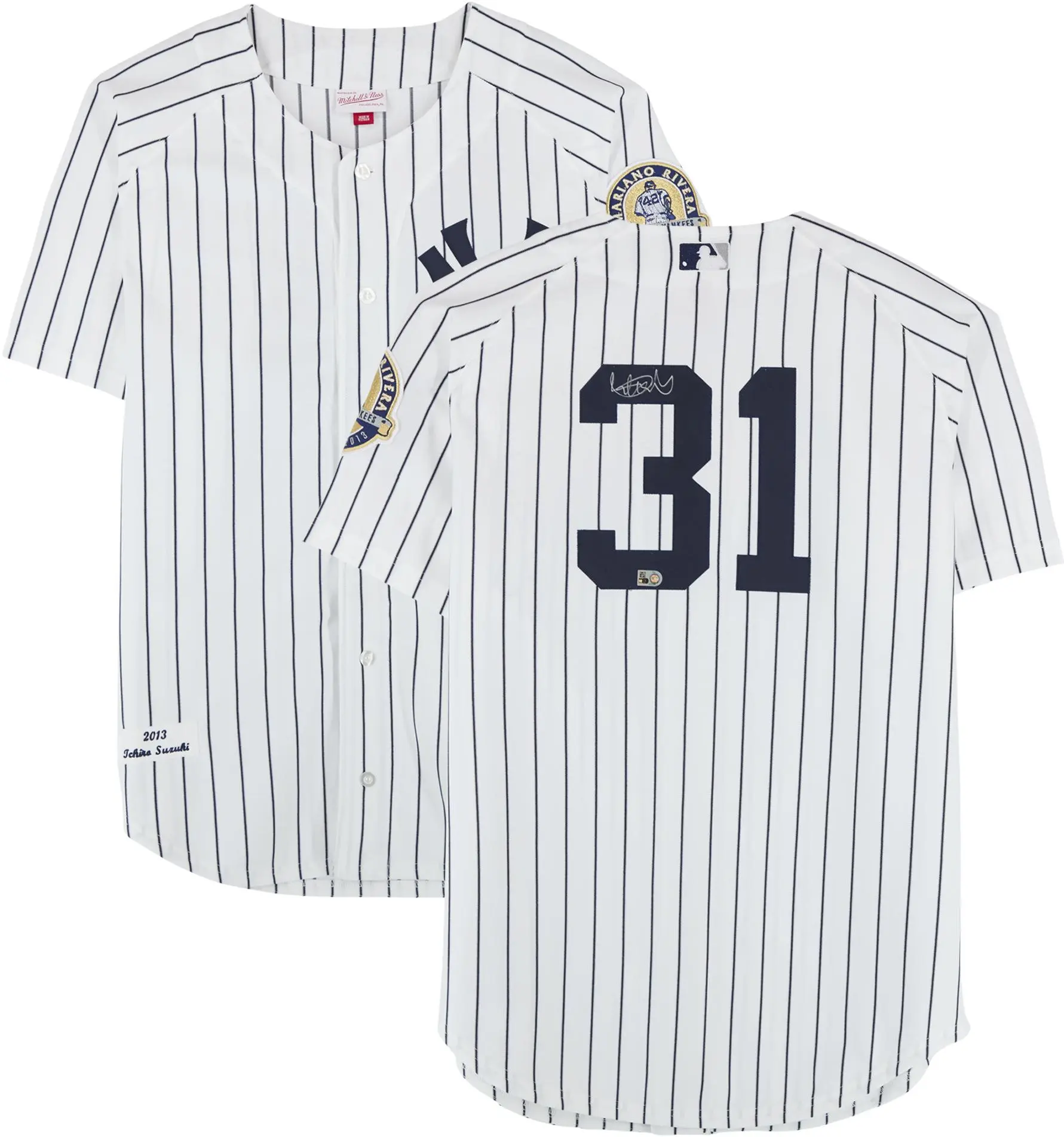 Suzuki Ichiro New York Yankees Autographed White Mitchell & Ness Batting Authentic Jersey - Fanatics Authentic Certified