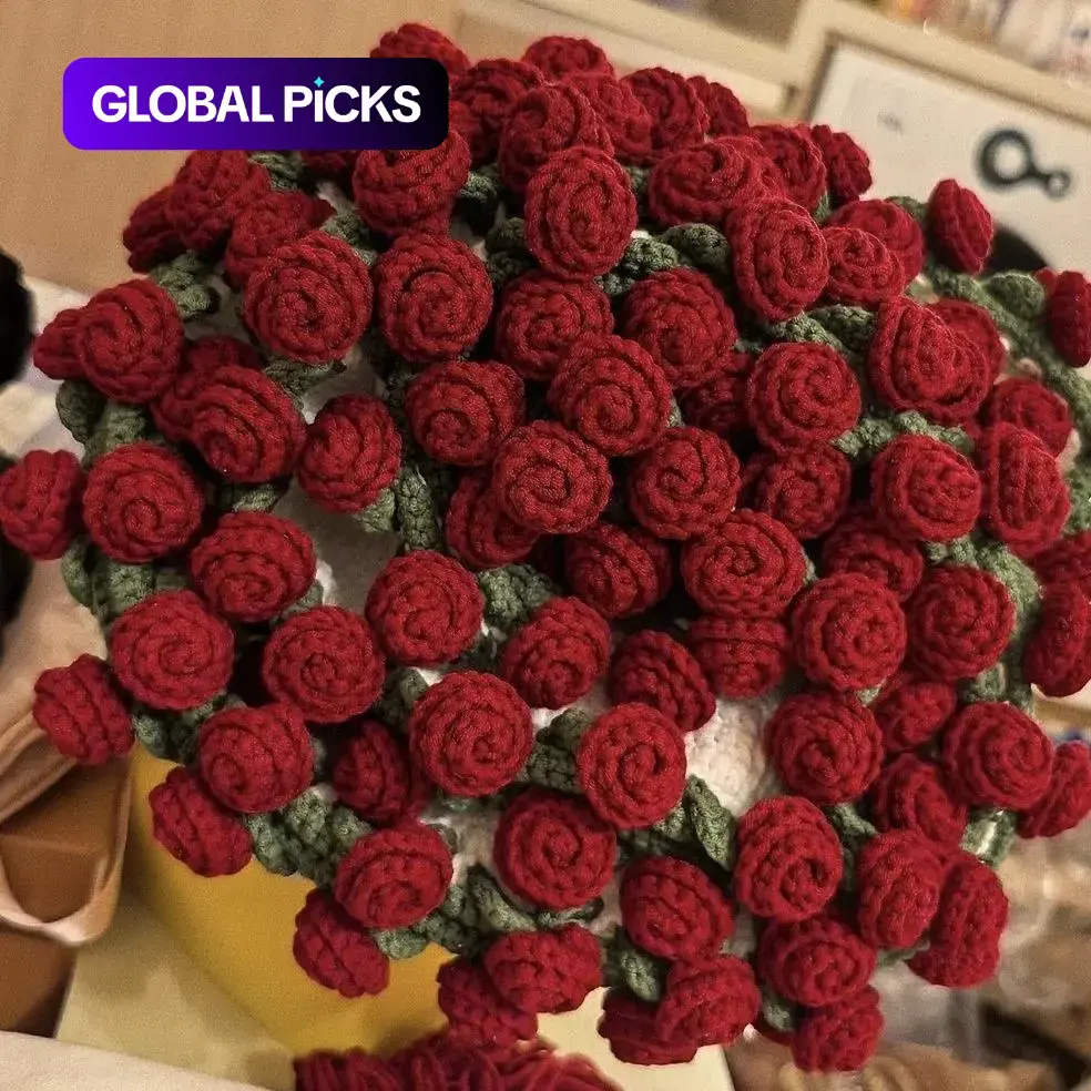 Rose Knitted Flower Bouquet Blanket, Cozy Blankets and Throws, Warm Soft Cozy Plush Decorative Blanket for Sofa or Bed, Valentine's Day and Mother's Day Heartwarming Blanket Gift, Lightweight Travel and Camping Blanket, Soft Fluffy Blanket