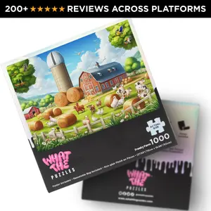 What The Puzzles – Farm I 1000 Piece Jigsaw Puzzle for Adults, Premium Funny Gift, Non-Glare Puzzle with Hidden Details