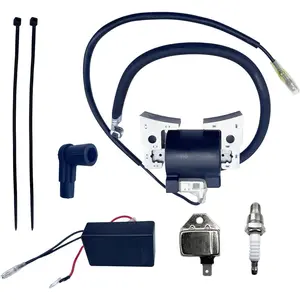 RPM REV Limiter 1019094-01&Ignition Coil with Cap 101909201& Ignition Module 21119-2161 with Spark Plug Compatible with Kawasaki FE290D FE350D for Club Car DS & Precedent Gas Golf Carts 1997-UP
