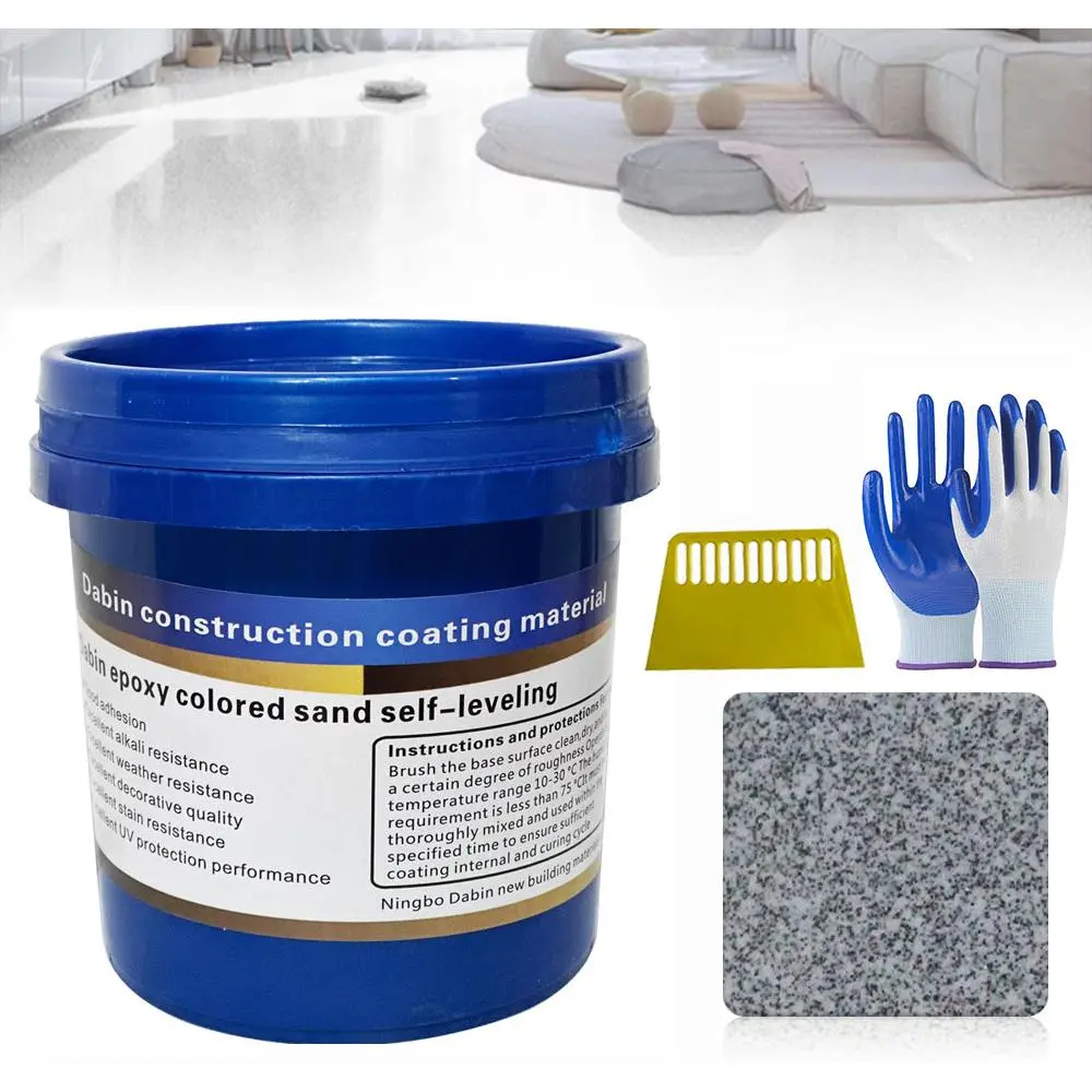 New 3gal Epoxy Floor Paint, High-Gloss Marble Finish, Waterproof, Water-Based Epoxy Coating for Concrete and Garage Floors, Suitable for Both Interior and Exterior Applications