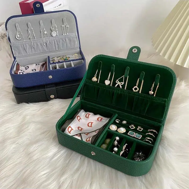 Leather Travel Jewelry Organizer Box