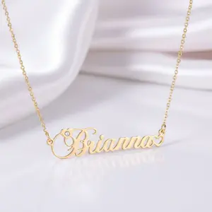 Cursive Custom Name Necklace With Diamond Option