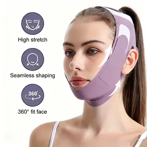 Breathable ice silk Face Lifting Strap, V Line Thin Face Slimming Belt Chin Lift Mask for Men and Women, Double Chin Reducer Tape Soft High-Elastic Fit Bandage