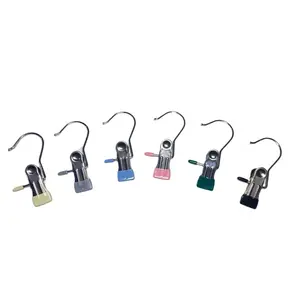 16 Counts Boot Hangers Clips, Premium Hooks Hanging Clips, Heavy Duty Closet Hanger Organizer for Home Travel , Multi-Purpose Clips for Laundry Clothes Accessories，MIXED COLOR