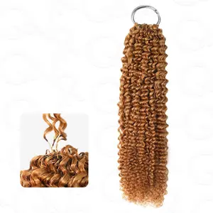 QVR Honey Blonde #27 Crochet Hair Afro Kinky Curly/Body Wavr/Water Wave Machine Made Feather Human Hair Extension #Tiktokblackfriday