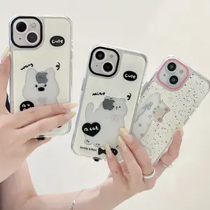 LED Cute Kitty Phone Case, Compatible with iPhone 17/16/15/14/13/12/11 Pro/Pro Max/Plus, Stylish Protective Cover, Unique Design for Daily Use, Protective Casing