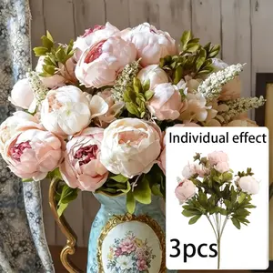 Romantic Faux Artificial Peony Bouquet, Home Decor for Mother's Day, Wedding Party Anniversary, Festival Decoration, Universal Setting