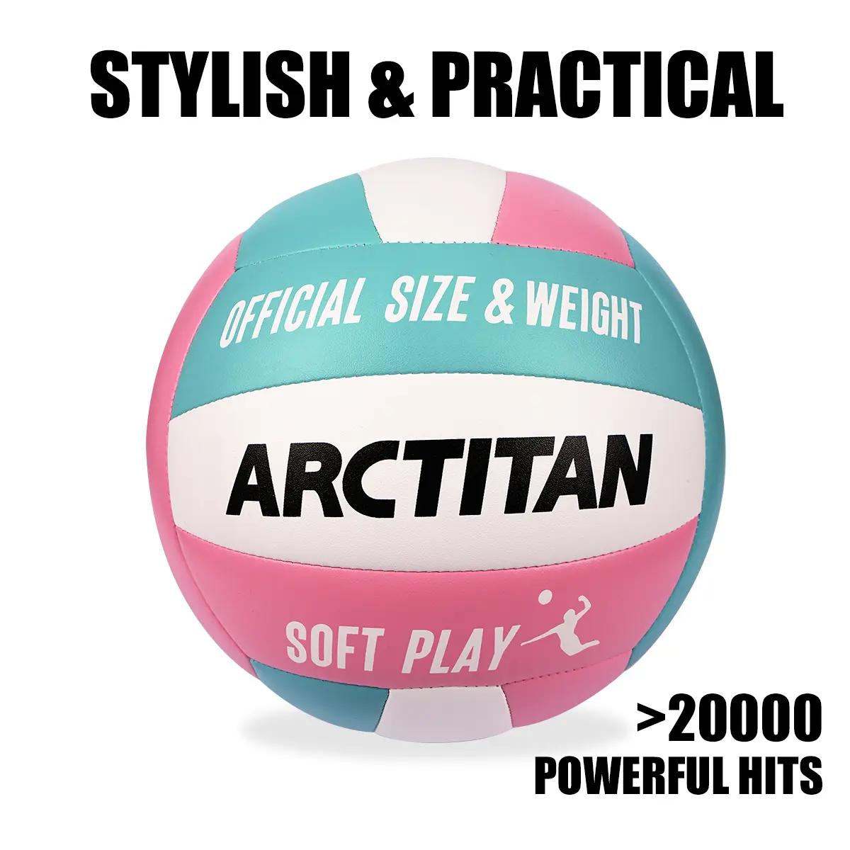Soft Touch Volleyball Official Size 5, PU Leather Indoor Outdoor Training Ball for Beach Play & Gym, Waterproof Volleyball Gear for Beginners with Pump, Training Ball Indoor Volleyballs
