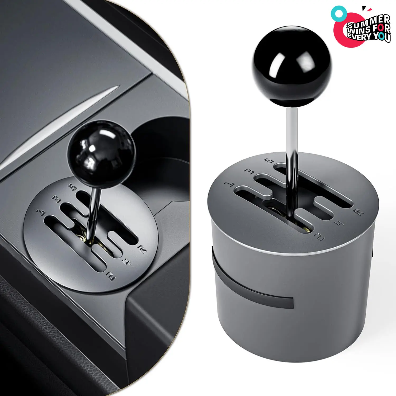 #Summervibes Cup Holder Shifter for Tesla Model 3, Model Y Accessories, Model 3 Highland, Model Y Juniper Accessories, Manual Gear Stick Control Sense, Rediscover Mechanical Feel, Black