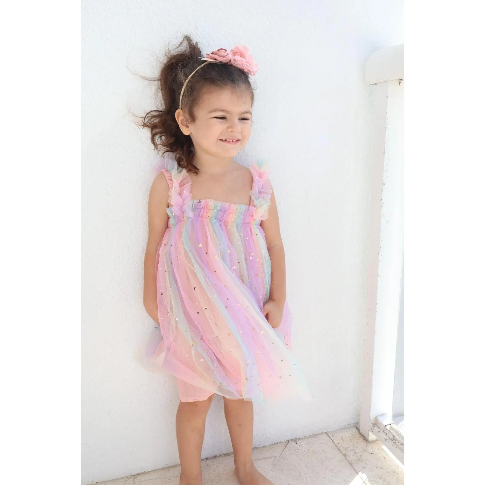 40 - Pink Rainbow Unicorn Dress
