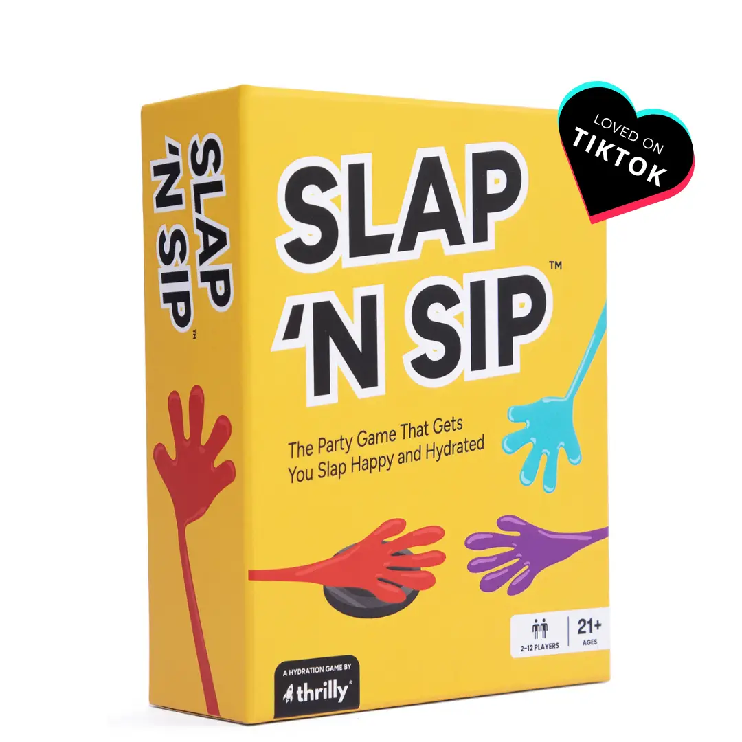 Slap 'N Sip - The Viral Sticky Hand Party Game for Adults - Includes 15 Sticky Hands & 200 Game Cards - Perfect for Family & Adult Gatherings - Ages 2
