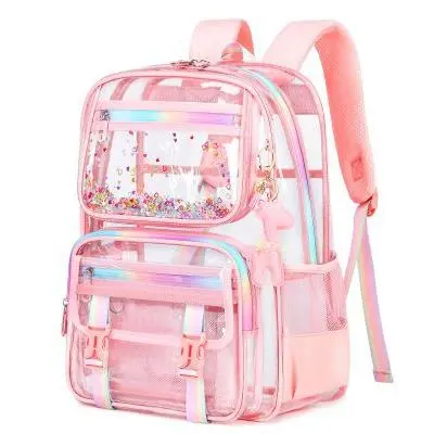 Clear Backpack, Heavy Duty Transparent Bookbag Girls Women, Stadium Approved See Through Backpack with Lunch Box Clear Backpack, Heavy Duty Transparent Bookbag Girls Women, Stadium Approved See Through Backpack with Lunch Box