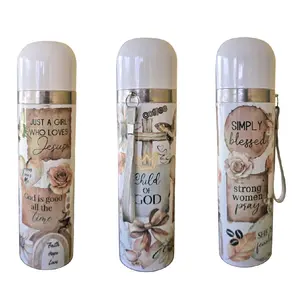 Coffee Thermo - Just a Girl Who Loves Jesus Child of God Simply Blessed Strong Women Pray Motivational Design