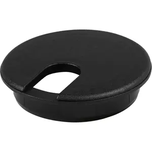 5 Pack 3" (76mm) Black Round Computer Desk Table Port Wire Cable Cord Organizer Hole Cover Grommet, ROKRG3BLK