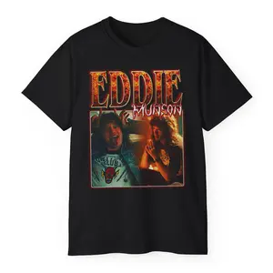 Eddie Munson Split Photo T-Shirt – Stranger Things Metalhead Tee Retro Style