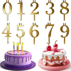 1Set Reusable Number Candle Holder Set for Birthday Cakes - Metal Number Candle Holders Stand - Number Candle Holder Set Reusable Number Candles for Birthday Cakes Cake Decoration Party Decor Cake Decoration Supplies