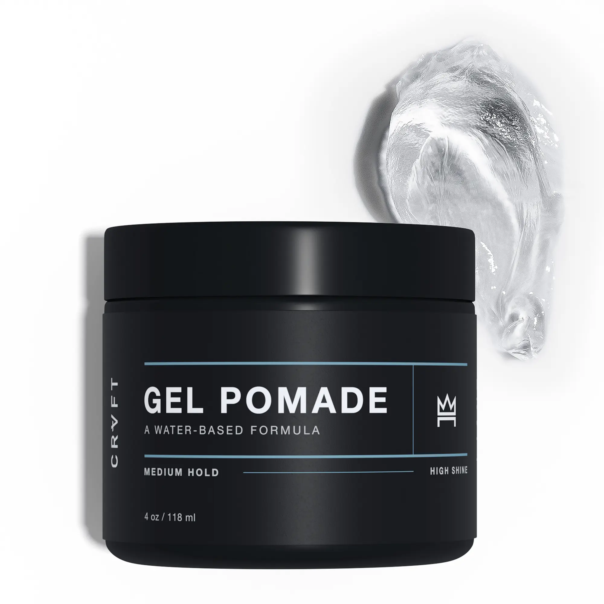 CRVFT Gel Pomade 4oz – Strong Hold, High Shine | Water-Based Hair Styler (No Grease, Easy Washout)