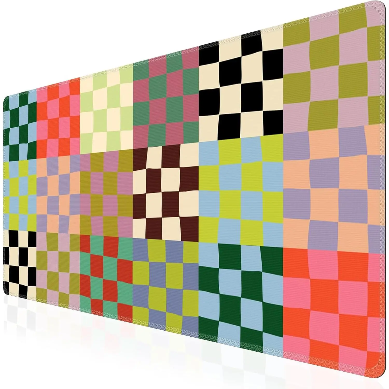 Checkered Desk Mat, XXL Large Mouse Pad with Stitched Edges, Keyboard Pad Mouse Mat for Computer (Retro Checkered)