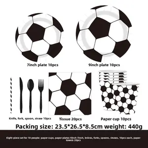 World Cup football theme party fans and friends party arrangement disposable tableware paper plate paper cup tissue set