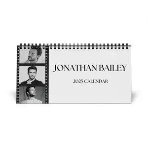 Jonathan Bailey 2025 Desk Calendar Black n White, Bridgerton Anthony Calendar, Kate & Anthony Romance Fellow Travelers, Wicked Gift Wicked