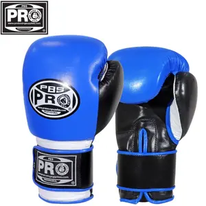 ProBoxing Leather Boxing Gloves – (Blue & Black) – Training Boxing Gloves for Boxing, MMA, Muay Thai & Sparring – Durable Genuine Leather, Wrist Support, Impact Protection