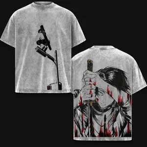 Yuta Okkotsu Jujutsu Kaisen Anime Graphic Double-Sided Washed Vintage Tee Unisex Oversize Heavy Cotton T-Shirt for Manga Lovers streetwear graphic tee