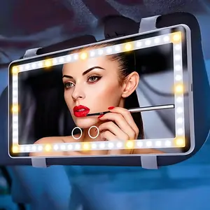 【Father's Day Gift】Joytutus  Sun Visor Vanity Mirror with 60 Dimmable Touch Control LEDs, Rechargeable (50% Brighter, 60% More Energy Efficient), Universal Fit, Included Batteries, Led  Ambient Light, Automotive Decoration Accessory,  Accessories