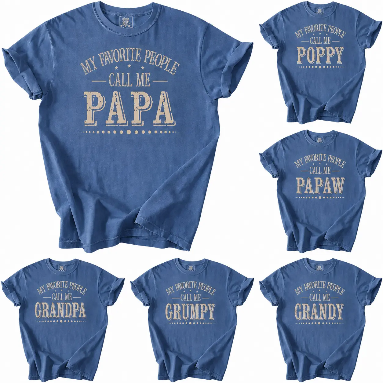 Custom Comfort Colors My Favorite People Call Me Papa Shirt, Personalized Father’s Day Gift for Papa Papaw Grandy Daddy,  Funny Dad Grandpa Tee, Family Matching Unisex Cotton T-Shirt – DPCLICK