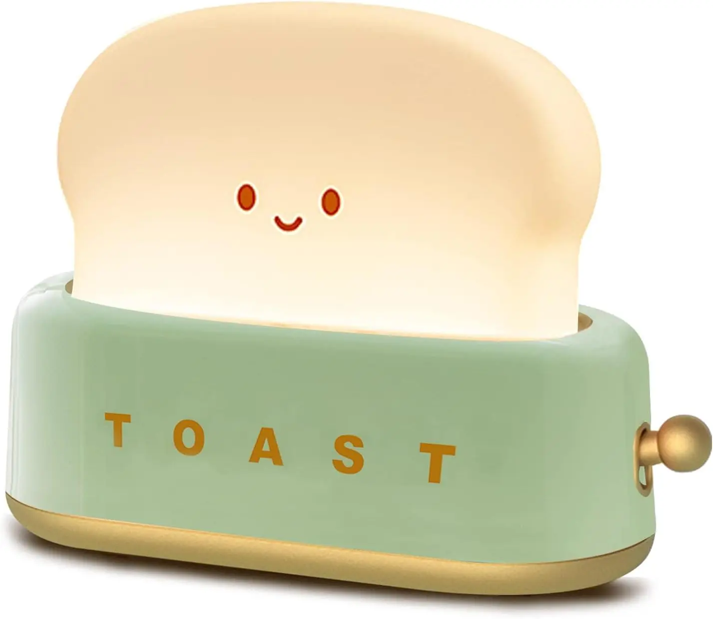 Cute Toast Desk Lamp, Kawaii Toaster Shaped LED Night Light, Rechargeable Dimmable Lamp with Timer for Bedroom, Bedside, Room Decor, Best Aesthetic Gifts for Teens & Kids nightlight