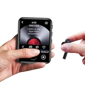 MP3 MP4 Player Portable Full Touch Screen Bluetooth-Compatible with Speaker Support FM Radio Recording E-Book 2.4-inch HD LCD Display Lossless Music Player - Audio, Card, Button, CNC Zinc-Magnesium Alloy Body, Tempered Glass Screen, Mechanical Button