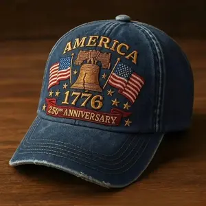 Personalized Street Leisure Shade Baseball Cap Outdoor Cap Men's and Women's 3D Printed US National Day 250th Anniversary Hat