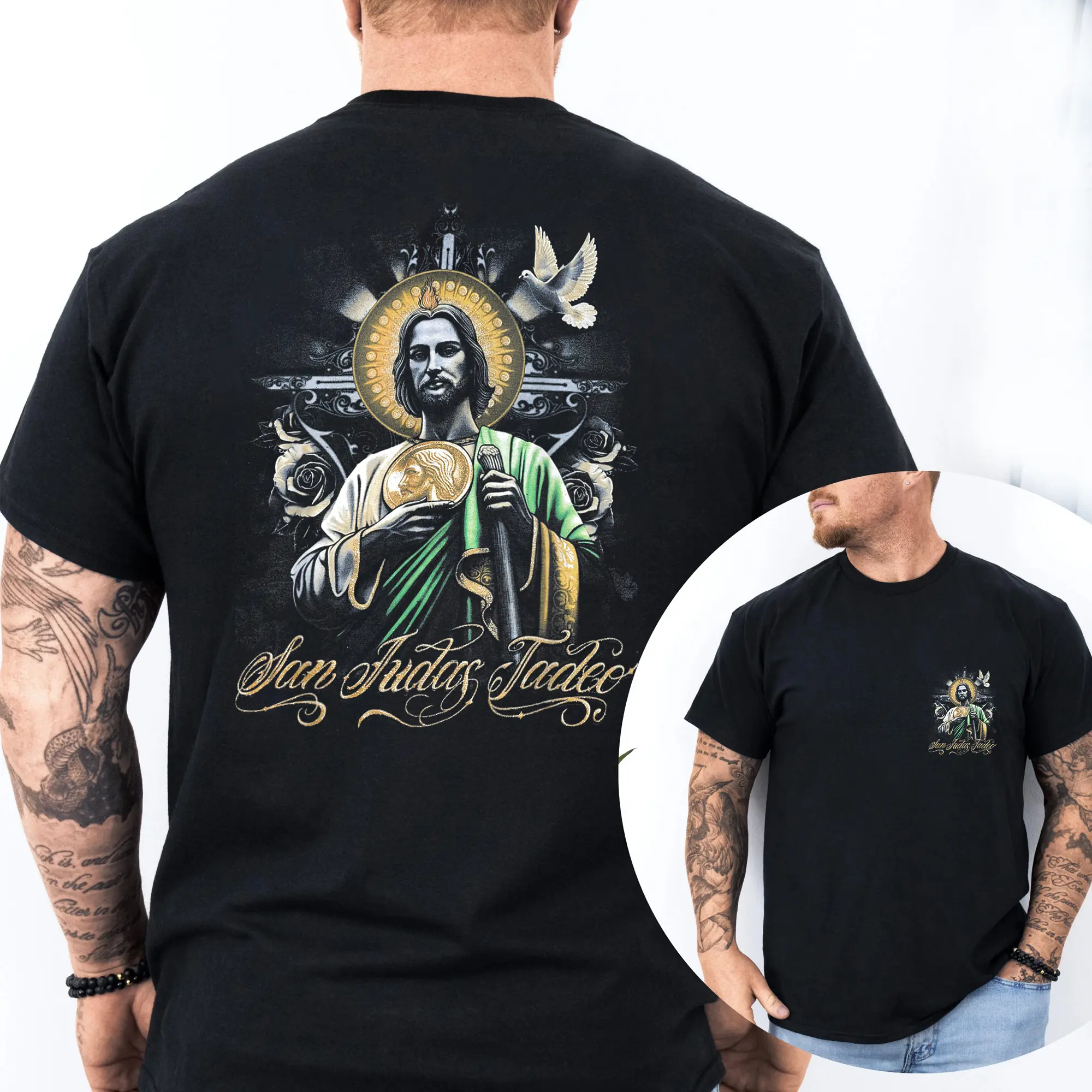 San Judas Tadeo Shirt – Mexican Faith Graphic Tee, Catholic Saint T-Shirt for Men & Women, Religious Streetwear Tee