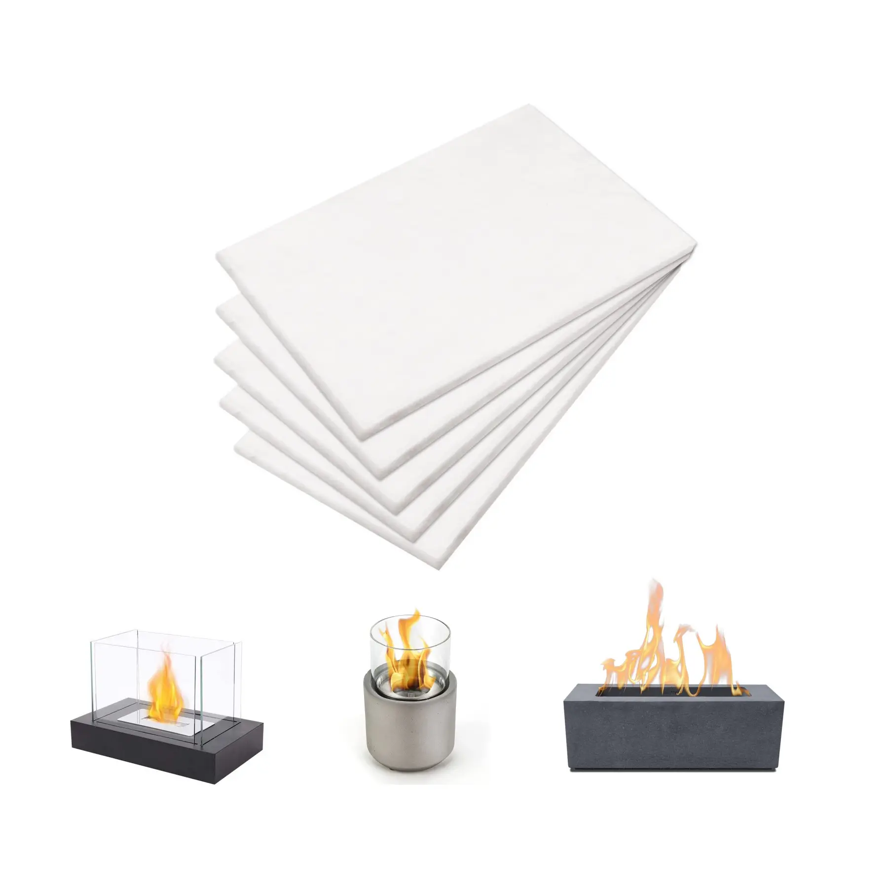Tabletop Fire Pit Ceramic Fiber Wick, Reusable Cotton Wick for Indoor/outdoor Home Alcohol Fireplace, Extends Burning Time