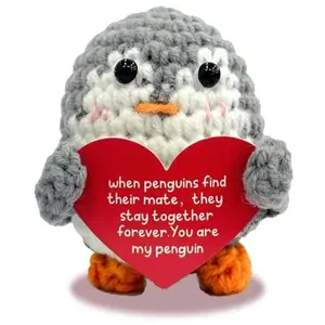Romantic Valentine's Day Penguin Love Gifts for Him Boyfriend Bf Birthday Positive Penguin Gifts for Him Her Wedding Anniversary Emotional Support Nuggets Crochet Plush Gifts Ideas for Girlfriend