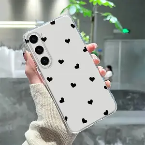 Full-screen black star pattern suitable for Samsung series S22U/S23/S23+/S23U and S24 series A15/A35(5G)/A55(5G)/A25(5G) latest S25 series new trendy cute edge-protected soft shell protective case Cellphone Cover